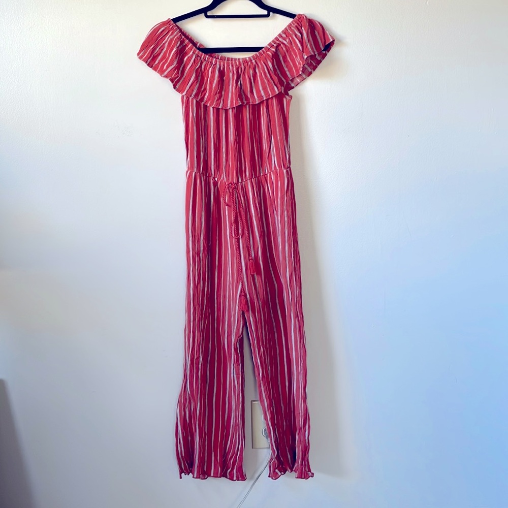 Off the Shoulder Pants Romper with pockets
